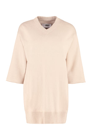 Cotton V-neck sweater-0